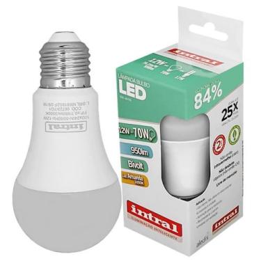 Imagem de Lâmpada Bulbo Led 12W Bivolt E27 Branco Quente - INTRAL, 110V/220V
