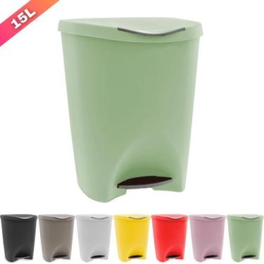 Imagem de Lixeira Escritorio Cozinha Banheiro C/ Pedal 15 Litros - Usual Utilida