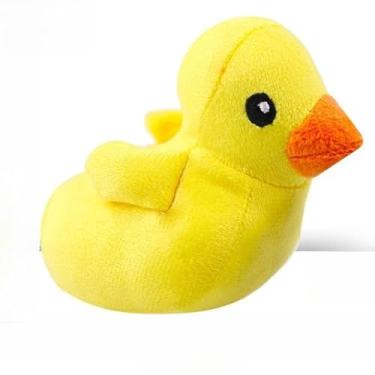 Imagem de Brinquedo de Pelúcia com Corda e Som para Cães e Gatos – Mordida Resistente, Material Macio e Seguro, Ideal para Treino, Diversão e Alívio do Estresse (Brinquedo de patinho amarelo s)