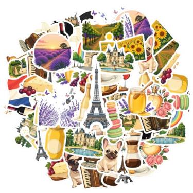 Imagem de 35 peças Cultura Francesa Comida Viagem Arquitetura Natureza Papelaria Adesivos de Viagem Foodie para Mala Frigorífico Telefone Bagagem Laptop Guitarra Carro Adesivos Brinquedos Laptop Bagagem
