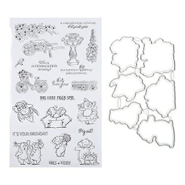 Imagem de Selo transparente TPR feito à mão para scrapbooking cartão fazendo decoração com molde de faca para cartões de felicitações convites artesanato em papel presentes DIY 12,9x20,9cm