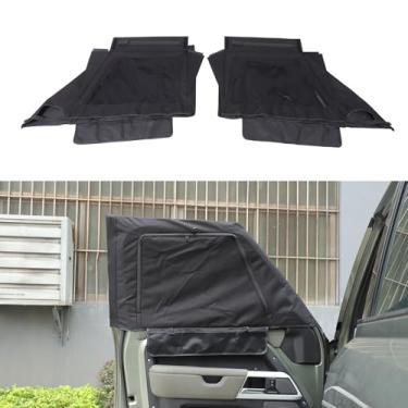 Imagem de HIRUFAIT Protetor solar de janela compatível com Land Rover Defender 110/130 2020-2025, alternar entre capa sólida e malha com porta de visualização, design com zíper para privacidade e ventilação