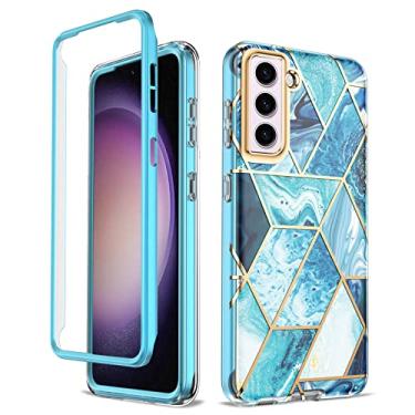 Imagem de Asuwish Capa de celular para Samsung Galaxy S24 Plus S24+ 5G capa de celular híbrida luxuosa linda mármore à prova de choque corpo inteiro rígida resistente acessórios finos S24plus 24S + S 24 24+