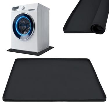 Imagem de Primst Panela de drenagem de silicone para máquina de lavar roupa de 68 cm × 78 cm - Protetor de piso à prova de vazamento de borda elevada, tapete dobrável macio antiderrapante para lavadora