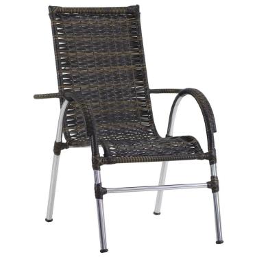 Imagem de Cadeira Vênus Jardim Varanda Fibra Sintética Trama Pedra Ferro