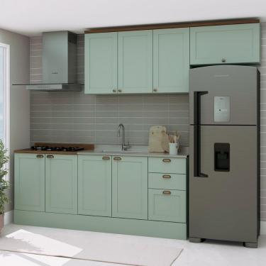 Imagem de Armário De Cozinha Genialflex Iluminata 4 Peças Verde Mint