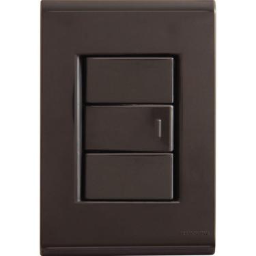 Imagem de Conjunto 4x2 Com 1 Interruptor Simples 10 A 250 V Tramontina Liz Grafite Tramontina