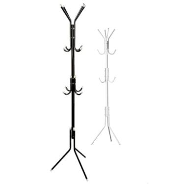 Imagem de Cabideiro De ChãO - Uma SoluçãO Simples E PráTica Para Guardar Roupas, Casacos E ChapéUs(Preto (12 Ganchos))