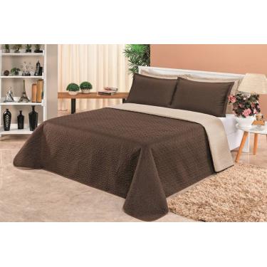 Imagem de Cobre Leito Dupla Face Casal Clara 03 Peças - Marrom/Cáqui