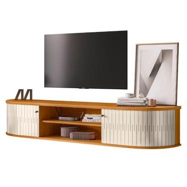 Imagem de Rack Bancada De Tv 75 Pol 183cm Arvin Z10 Off/cinamomo - Mpozenato