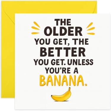 Imagem de Cartão de aniversário engraçado para homens e mulheres, piada de banana, para pai, marido, mãe, filha, filho, namorado, namorada, esposa - quadrado, em branco por dentro com envelope premium