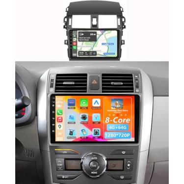 Imagem de Rádio automotivo 8Core 4G + 64G para Toyota Corolla 2009 2010 2011 2012 2013 carro estéreo sem fio, tela sensível ao toque de 23 cm para Corolla Android Auto DSP BT GPS WiFi FM Mirror Link RCA +