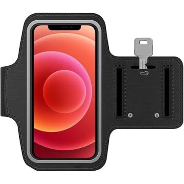 Imagem de MMOBIEL Braçadeira esportiva compatível com iPhone 17/17 Pro Max/16/16 Pro/15/15 Pro Max/14/14 Pro Max/13/13Pro/13 Pro Max/12/12Pro/12 Pro Max/27.9-17.3 cm (Preta), elástico macio, reflexivo