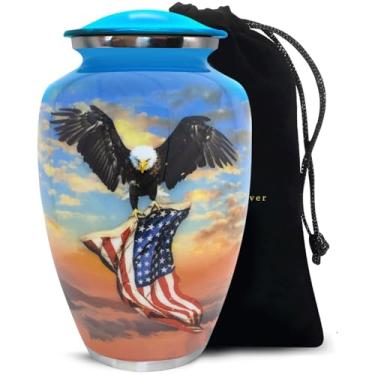 Imagem de Solace Forever Urnas De Águia Para Cinzas Humanas Homem Adulto - Urna Militar - Urna Patriótica Para Homens E Mulheres - Homenageie Seu Ente Querido Com Urnas De Cremação Memoriais - Urnas Funerária