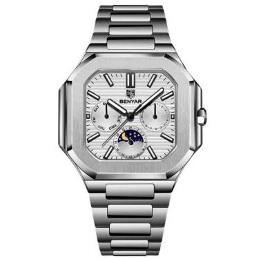 Imagem de Relógio masculino quadrado em aço inoxidável multifuncional design esportivo