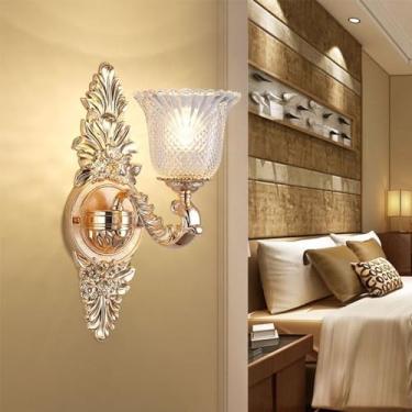 Imagem de Luminária de parede contemporânea de cristal para interiores, estilo europeu, luxuosa, com LED, para decoração de sala de estar, quarto, escritório, quarto modelo, hotel, casa de campo, corr