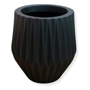 Imagem de Vaso Grande Origami na Cor Preta P/plantas Decorativo Jardim Casa
