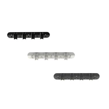 Imagem de Suporte de Parede para Vassouras e Rodos, Organizador com 4 Encaixes, 33 cm x 4,6 cm x 4,3 cm, Inclui Parafusos e Buchas para Fixação (Branco)