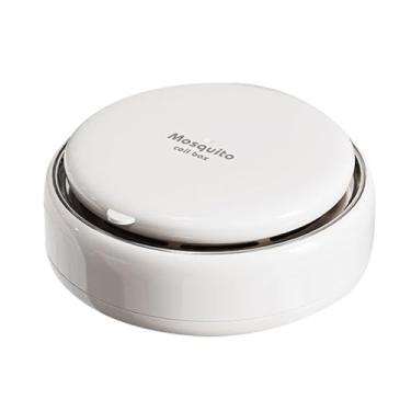 Imagem de Queimador de bobina de incenso, caixa de suporte de bobina de incenso portátil à prova de fogo, caixa de sândalo à prova de fogo com capa, decoração de casa portátil para acampamento ao ar livre