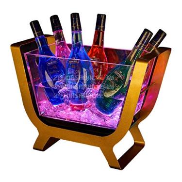 Imagem de Cuba de acrílico transparente para bebidas e festas de grau alimentício comporta 5 garrafas de tamanho completo e gelo (tamanho: B) (B)