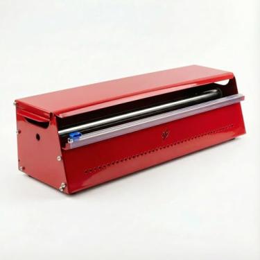 Imagem de Dispensador de cozinha de aço inoxidável para papel alumínio, plástico e papel kraft – Organizador de papel de bancada resistente – cabe rolos de até 45,7 cm – Aparelho de cozinha moderno, folha de