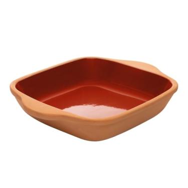 Imagem de WOLFF - Refratário Quadrado com Alça Maia 29,5cm x 24,5cm x 6,5cm Terracota Cerâmica