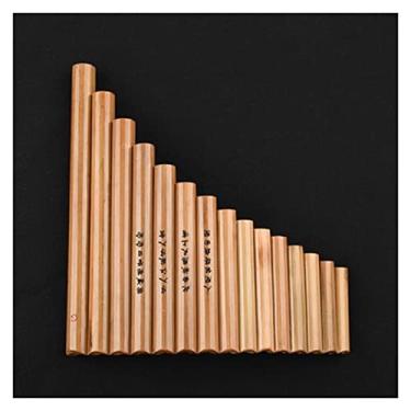 Imagem de Flauta Panpipe de bambu amargo natural com 15 tubos C D F G chave tubo de madeira instrumento musical flauta