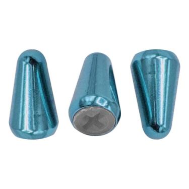 Imagem de Soundspire Pacote com 3 pontas de interruptor de captador de 5 vias de metal azul, tampa de latão para Fender Strat Telecaster, peças de reposição de interruptor seletor
