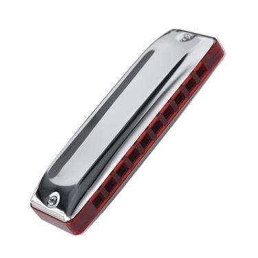 Imagem de Gaita diatônica 10 furos capa de aço inoxidável ABS pente harpa instrumento musical (cor: chave-baixo C)