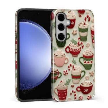 Imagem de DAIZAG Capa para Samsung Galaxy S23 FE, Natal café floco de neve bengala design de corpo inteiro - proteção híbrida TPU macio + PC rígido, capa protetora à prova de choque resistente a arranhões capa