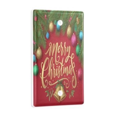 Imagem de Blueangle Placa de parede decoradora de capa em branco, tamanho padrão, capa de interruptor de feliz Natal de 1 gangue para quarto de escritório em casa, 4,53 x 2,76 polegadas (146)