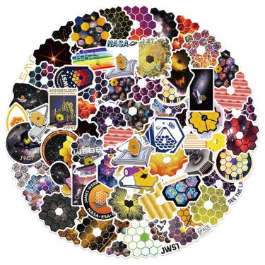 Imagem de Pacote de adesivos JWST Space Telescopes, 50 unidades de anime impermeável