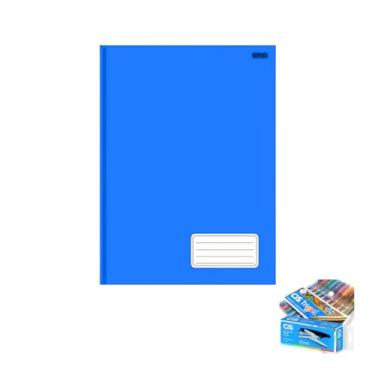 Imagem de Kit Caderno KBOM 1 Matéria Capa Dura 96 Folhas + Caneta Trigel Metálica 10 Cores + Grampeador Alicate S-150