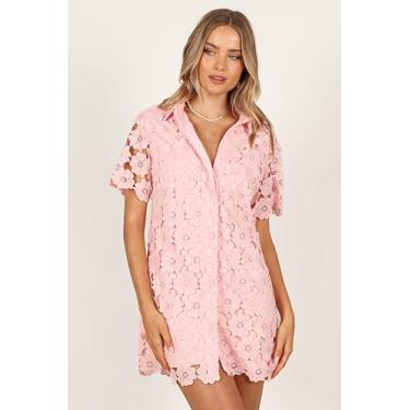 Imagem de Petal & Pup Minivestido feminino Tallie abotoado, rosa, 36