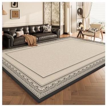 Imagem de SPXMQSS Tapete para sala de estar, tapetes macios e laváveis para sala de estar, antiderrapante, resistente a manchas, para quarto, sala de jantar, escritório, fácil de cuidar, 200 x 300 cm