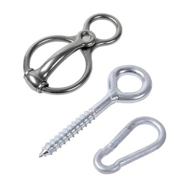 Imagem de Argola De Amarração Para Cavalos,Equipamento de Treino em Aço Inoxidável,Rédeas Magnéticas Para Equinos | Para Coches Estábulos Pastagens Celeiro Exterior Trilhas Área De Alimentação