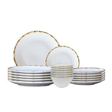 Imagem de Jogo 6 Pratos Raso+6 Sobremesa+6 Bowls Bambu 1ª Linha Scalla