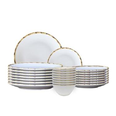 Imagem de Jogo 8 Pratos Raso+8 Sobremesa+8 Bowls Bambu 1ª Linha Scalla