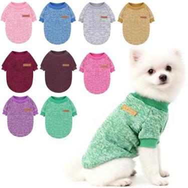 Imagem de Idepet Pet Dog Classic Suéter Casaco de lã Macio Espessura Quente Pup Cães Camisa Inverno Pet Cão Roupas de gato Macio Puppy Customes Clothing for Small Dogs (Leia a tabela de tamanhos primeiro)Idepet XS verde