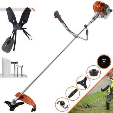 Imagem de Roçadeira Profissional Completa Tekna RL430ACNTK À Gasolina 43cc 9.000rpm 1,7HP de Potência Com Kit 3 Lâminas de Corte, Trimmer e Carretel de Nylon