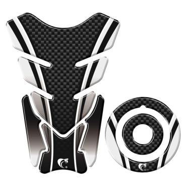 Imagem de Adesivo Protetor Tanque E Bocal Moto Yamaha Carbono Cinza Preto
