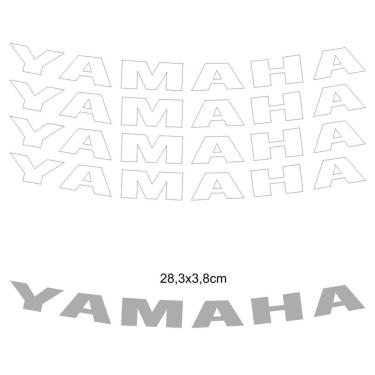 Imagem de Kit 4 Adesivos Roda Interna Moto Yamaha Branco Branco