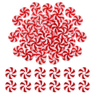 Imagem de SOIMISS Decoração de doces de Natal pirulito árvore de Natal enfeites pendurados decorações de menta bengala doce de acrílico pingentes DIY (50 peças)