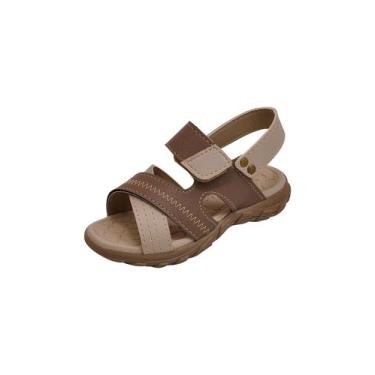 Imagem de Sandália Papete Infantil Menino Bicolor Ajustável Castor e Marfim - Ra