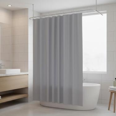 Imagem de Cortina de chuveiro - Cortinas de banheiro à prova d'água, cortinas de chuveiro com 12 ganchos de plástico para barraca de banheira, fácil de limpar, 180 x 180 cm