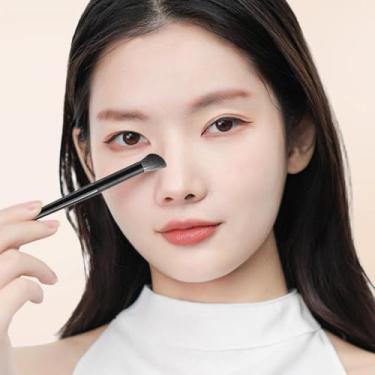 Imagem de 1 pincel de maquiagem elegante para contorno e realce do nariz, adequado para iniciantes ou profissionais (preto, pincel de sombra de nariz)