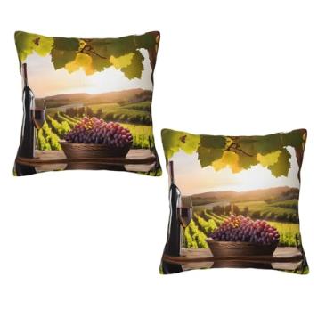 Imagem de Vinho tinto - Fronha decorativa estampada com zíper, fronha de seda hipoalergênica, para casa e viagem, presente para qualquer ocasião, 51 x 50 cm