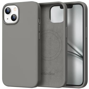 Imagem de GolbinBox Capa magnética para iPhone 13, compatível com MagSafe, [forro de microfibra macio antiarranhões], capa protetora de silicone líquido fino à prova de choque para iPhone 13 de 6,1 polegadas,