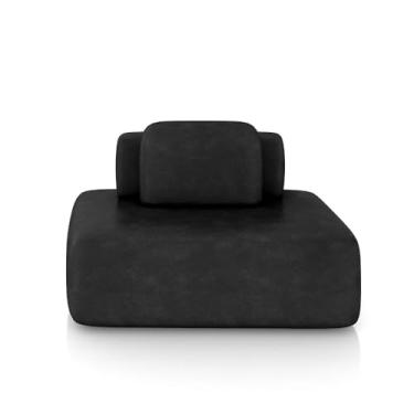 Imagem de Sofá Ilha Sala de Estar Modulado Dakota 142cm Encosto Almofada Solta PU Preto G33 - Gran Belo