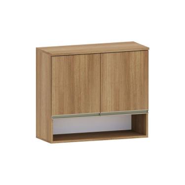 Imagem de Armário Aéreo 70cm 2 Portas Com Nicho Diana Luciane Móveis Avelã/avelã